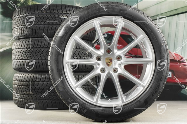 20-inch Cayenne COUPE Design winter wheel set, rims 9J x 20 ET50 + 10,5J x 20 ET55 + NEW Pirelli winter tyres 275/45 R20 + 305/40 R20, with TPMS, DOT/prod.year 2019+2020