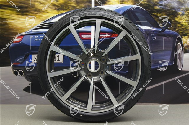 20" summer wheel set Carrera Classic II, wheel 8,5J x 20 ET51 + 11J x 20 ET52 + NEW Pirelli P Zero summer tyres 245/35 ZR20 + 305/30 ZR20, TPMS
