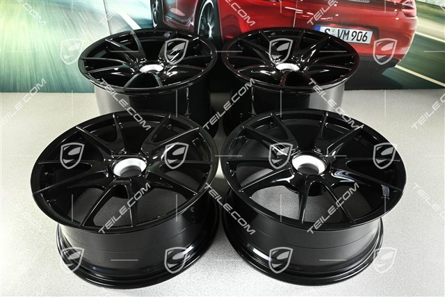 19-inch GT3 II RS 4.0 / GT2 RS wheel set, black, front 9J x 19 ET47+ rear 12J x 19 ET48