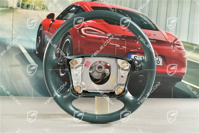 4-spoke steering wheel, leather Nephrite green