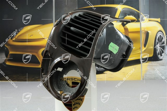 Blenda nawiewów deski rozdzielczej, Drewno, Skóra, Czarna, L Blenda nawiewów deski rozdzielczej, Drewno, Skóra, Czarna, L