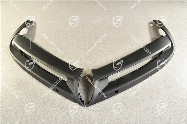 Rear bumper diffuser, LOWER (L+R), with PDC sensor holes, Black matte