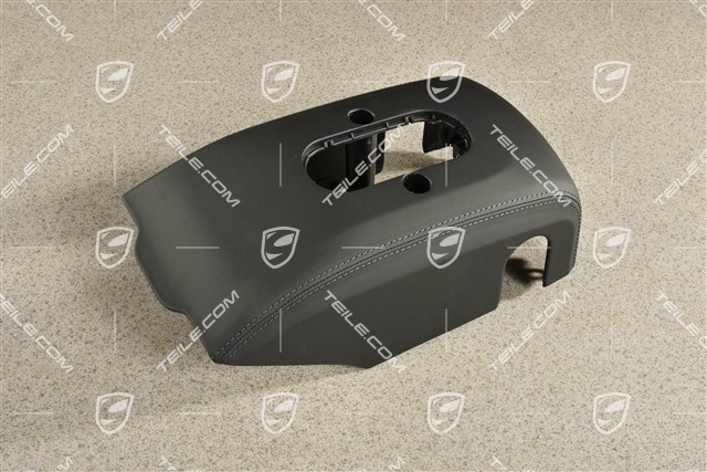 Lenksäulenverkleidung el. einstellbar, Unterteil, Leder, Schwarz