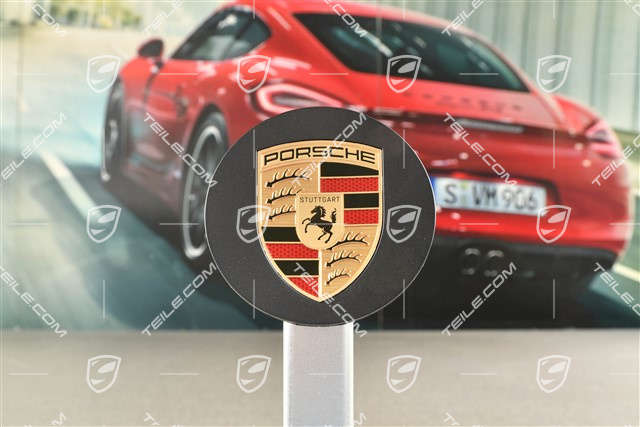 Radzierdeckel, konkav, farbiges Wappen, anthrazit