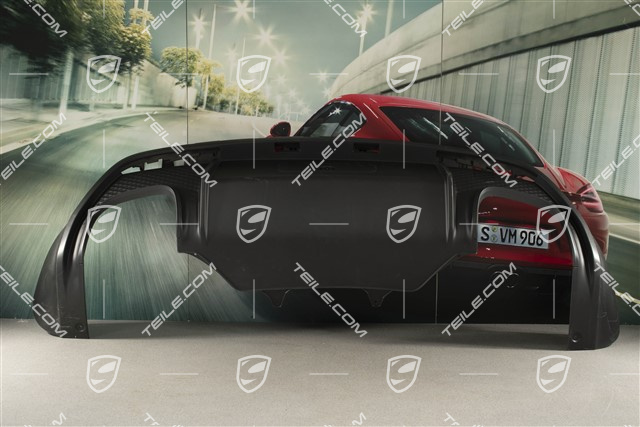 Rear bumper, lower lining, Matt Black