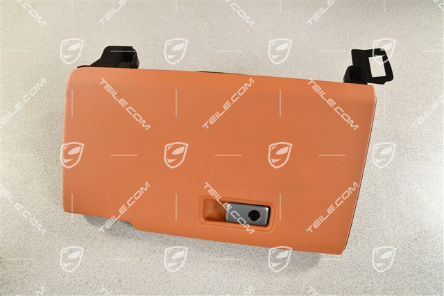 Schowek na rękawiczki kompletny, Skóra, klasyczny koniak