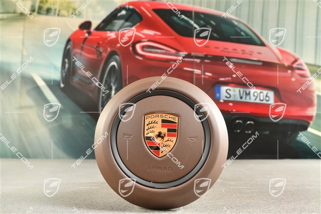 Airbag kierowcy / poduszka powietrzna, skóra, Black/Truffle brown