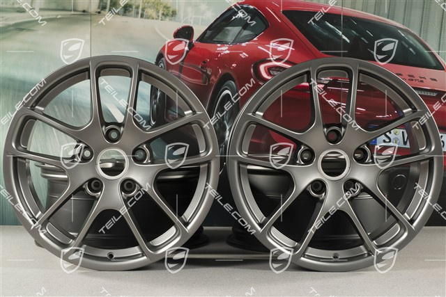 18" komplet felg "Cayman III", 8J x 18 ET57 + 9J x 18 ET47, platyna