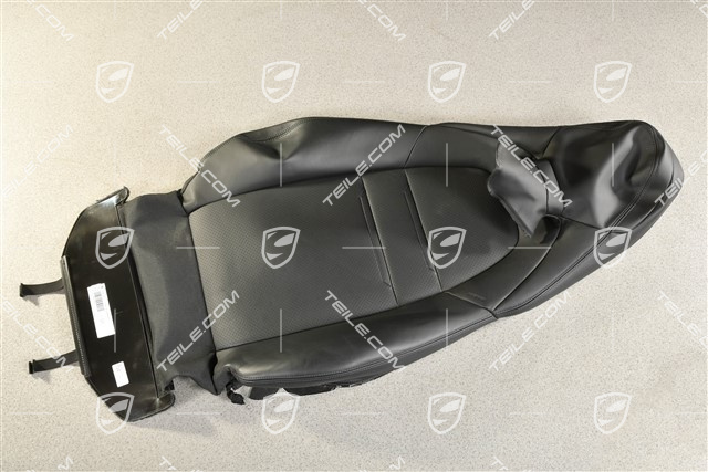 Lehnenbezug, Leder, Schwarz, L