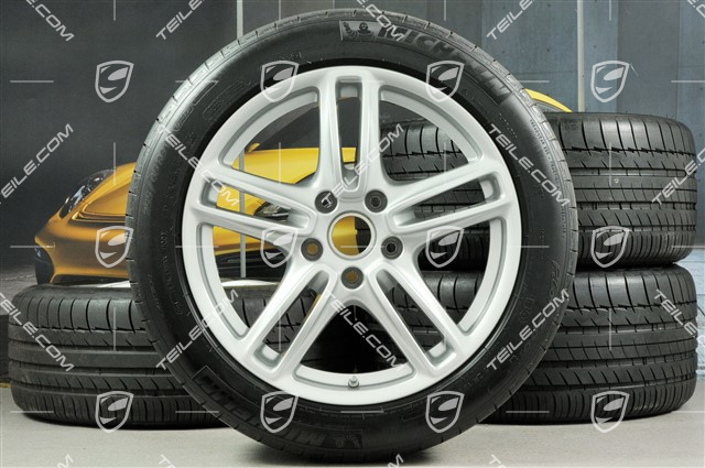 19" Koła letnie komplet Panamera Turbo, przednie felgi 9J x 19 ET60 + tylne 10J x 19 ET61 + opony 255/45 ZR19 + 285/40 ZR19 z czujnikami RDK