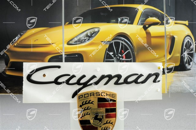 Schriftzug "Cayman", GTS, schwarz Schriftzug "Cayman", GTS, schwarz