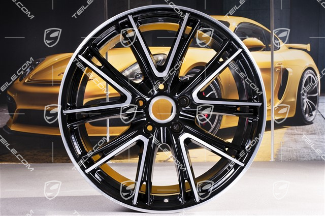 21-inch wheel rim set Panamera Exclusive, 9,5J x 21 ET71 + 11,5J x 21 ET69, black high gloss