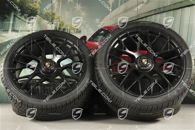 20" Turbo S Koła zimowe komplet do Turbo S / GTS, centralnie mocowane, felgi 8,5J x 20 ET51 + 11J x 20 ET59 + opony zimowe Michelin Pilot Alpin PA4 N1 245/35 R20+295/30 R20, czujniki ciśnienia, czarny półmat satyna