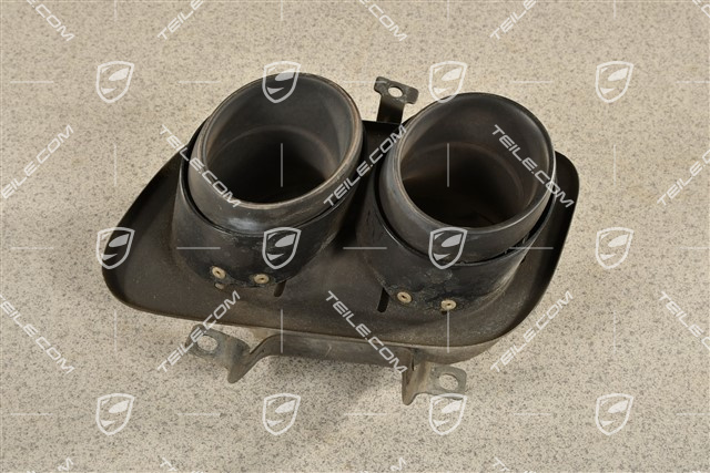 Double tailpipe, black, L