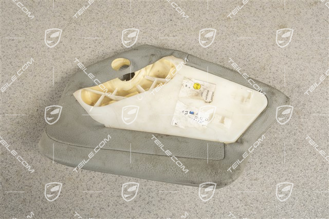 Rear seat cushion pad, Leather, Steel Grey, R