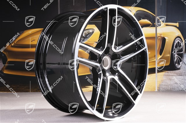 20-inch wheel rim set "Macan Turbo", 9J x 20 ET26 + 10J x 20 ET19, black high gloss