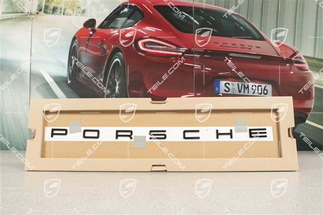 Emblemat / napis "PORSCHE", czarny połysk