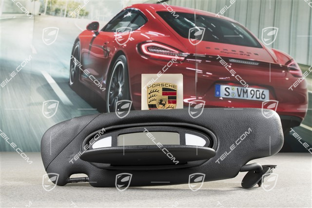 Osłona przeciwsłoneczna, Coupe, skóropodobna, czarna, L