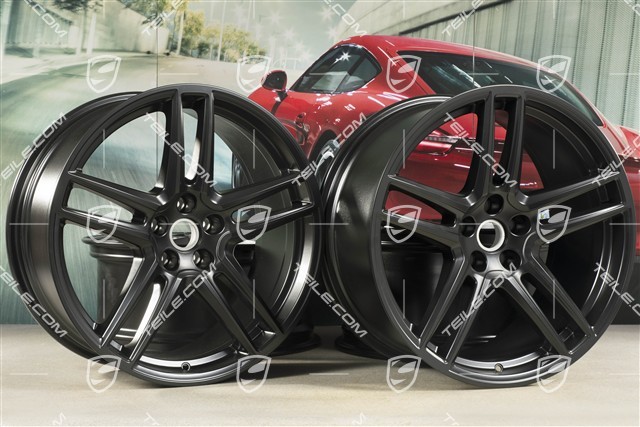 20" Felgensatz "Macan Turbo", 9J x 20 ET26 + 10J x 20 ET19, CMS, schwarz seidenmatt