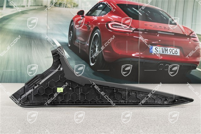 Centre console cover, Leather, Lateral, Black, R