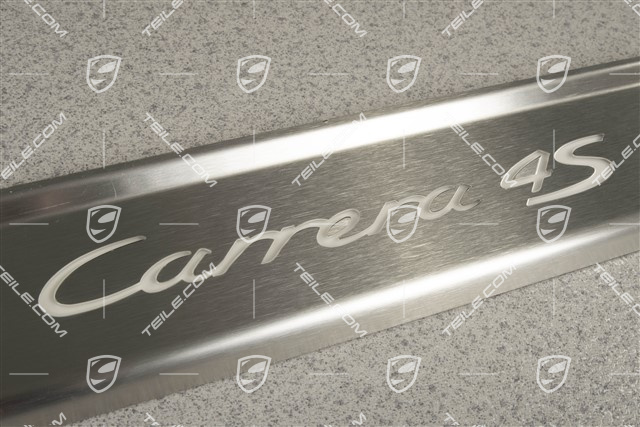 Listwy ozdobne progu wewnętrznego, 1 sztuka, podświetlane, Stal nierdzewna, Carrera 4S