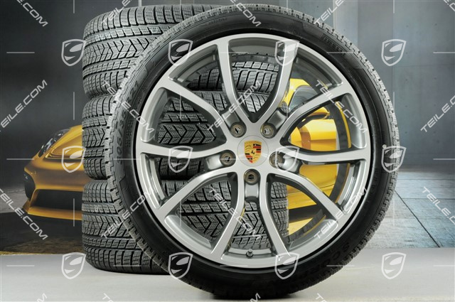 21-inch Cayenne Exclusive Design winter wheel set, rims 9,5J x 21 ET46 + 11,0J x 21 ET58 + NEW Pirelli winter tyres 275/40 R21 + 305/35 R21, with TPMS