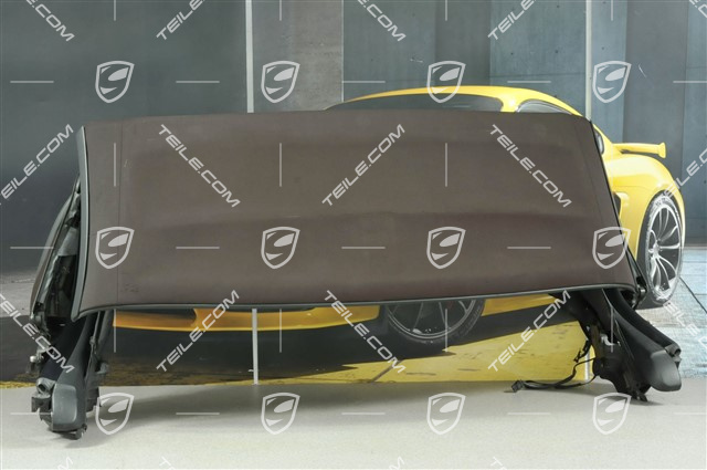 Dach Cabrio, kompletny, szyba szklana, zawiera brązowe płótno dachu