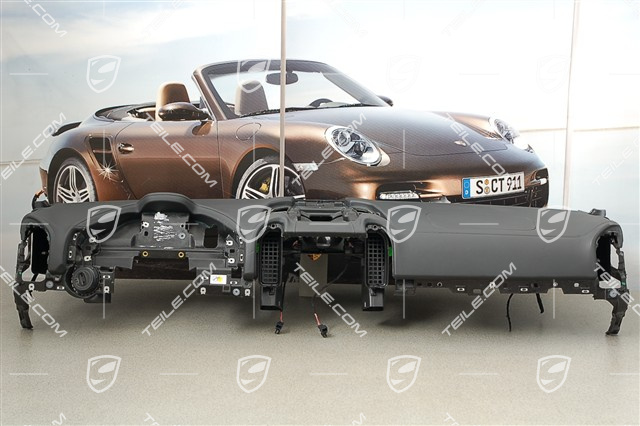 Konsola / deska rozdzielcza, skóra, czarna