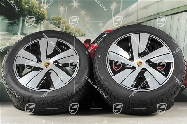19" Taycan S Winterräder Satz, Felgen 8J x 19 ET50 + 10J x 19 ET47 + NEUE Pirelli Winterreifen 225/55 R19 + 275/45 R19