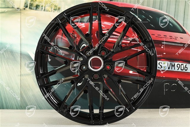 22" Macan RS Spyder Design Felge, 9J x 22 ET29, schwarz hochglanz