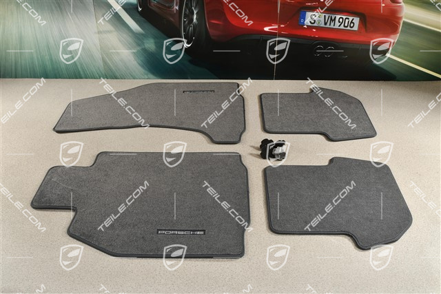 Komplet dywaników podłogowych, 4-częściowy do modeli 911 Cabrio / Targa z Bose, Niebieskie