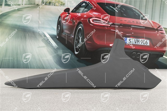 Centre console cover, Leather, Lateral, Black, R