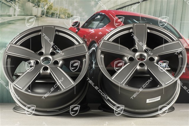 20-inch wheel rim set, Cayenne Sport Classic Comfort, 9J x 20 ET50 + 10,5J x 20 ET64, Platinum satin-matt