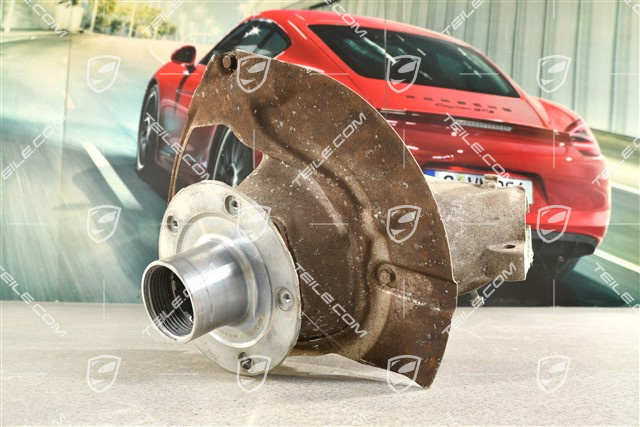 Front suspension steering knuckle / hub carrier, with rear axle steering, central lock, L, KPL