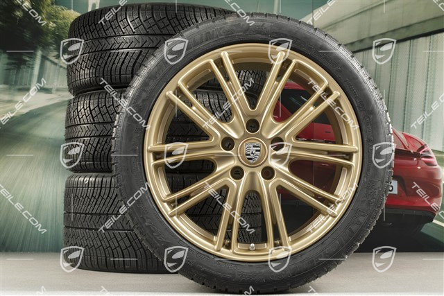 20" Koła zimowe, komplet "Exclusive Design", felgi 9,5 J x 20 ET71 + 10,5 J x 20 ET71 + opony zimowe Michelin Pilot Alpin 4 275/40 R20 + 315/35 R20, Aurum satynowy półmat