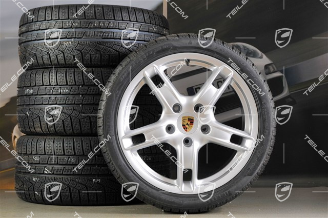 18" Boxster S Winterräder Satz (Felgen mit Reifen), Felgen vorne 8J x 18 ET57 + hinten 9J x 18 ET43 + Reifen 235/40 ZR18 + 255/40 ZR18