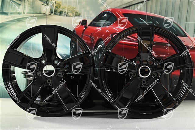 20-inch wheel rim set Carrera Sport, 8,5J x 20 ET57 + 10,5J x 20 ET51, black high gloss