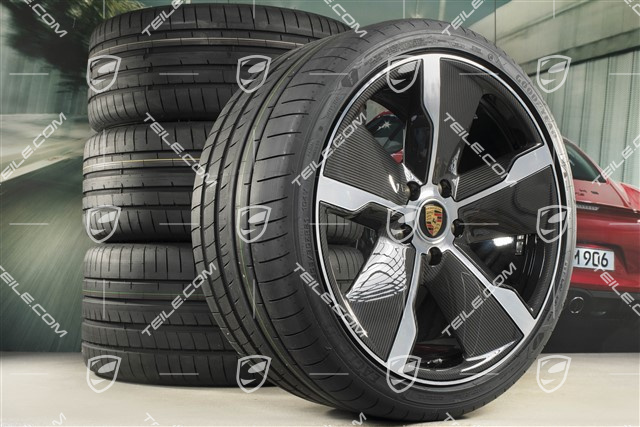 21" Exclusive Design Sommerräder Satz, Felgen 9,5J x 21 ET60 + 11,5J x 21 ET66 + Goodyear Sommerreifen 265/35 R21 + 305/30 R21, mit Carbon Aeroblades