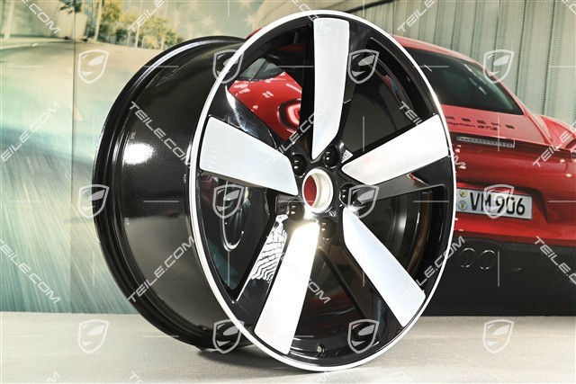 22" felga Macan Sport, 11J x 22 ET47, czarna, polerowana