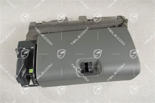 Handschuhkasten, Kunstleder, steingrau, komplett