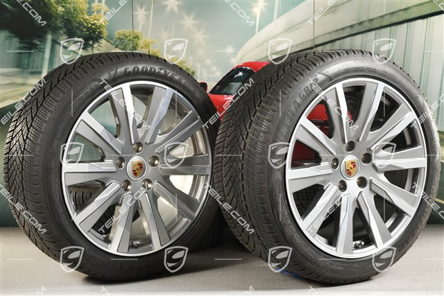 20" koła zimowe Taycan Tequipment Design, komplet, felgi 9J x 20 ET54 + 11J x 20 ET60 + opony zimowe Goodyear 245/45 R20 + 285/40 R20