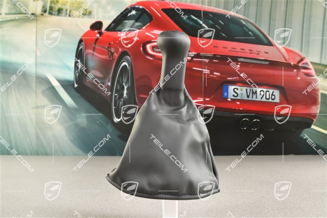 Schaltknauf / Schalthebelknopf mit Schaltmanschette Leder Schwarz