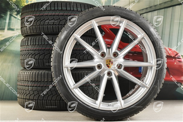 20"+21" Carrera S Winterräder Satz, Felgen 8,5J x 20 ET53 + 11J x 21 ET66 + NEUE Continental Winterreifen 245/35 R20 + 295/30 R21, mit RDK-Sensoren