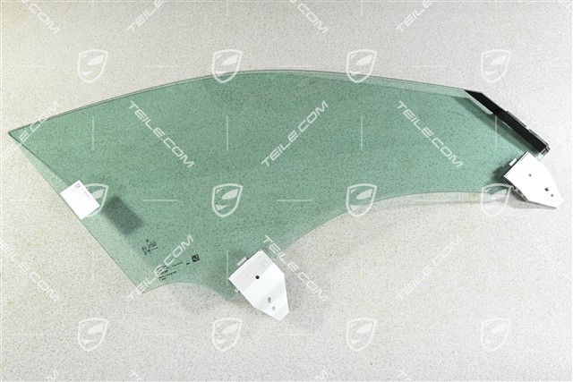 Door window glass, front, tinted green, R