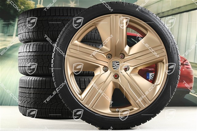 22-inch Macan Exclusive Design winter wheel set, rims 9J x 22 ET29 + 11J x 22 ET47 + Continental winter tyres 255/40 R22 + 295/35 R22, neodyme