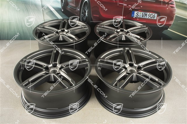 19" Felgensatz Macan Turbo, 8J x 19 ET21 + 9J x 19 ET21, Platinum Seidenmatt