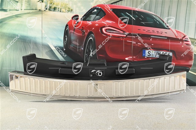 Kofferraum, Schlossträger / Schlossabdeckung Blende , Edelstahloptik Schwarz, Hybrid