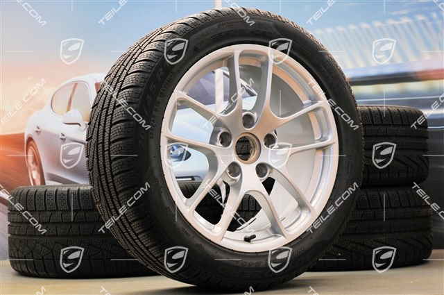18" Winterräder Satz "Cayman", Felgen 8J x 18 ET57 + 9J x 18 ET47 + Winterreifen Pirelli SottoZero2 N0 235/45 R18 + 265/45 R18, ohne RDK-Sensoren