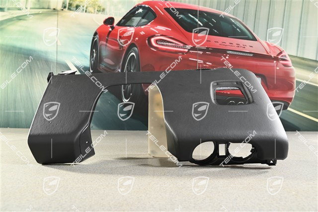 Dolna część deski / konsoli rozdzielczej, skóra, czarna (uszkodzona skóra)