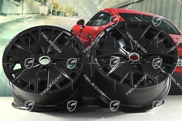 20" komplet felg Turbo S Aero Design, 9J x 20 ET54 + 11J x 20 ET60, czarny satynowy mat